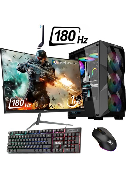 Gloom x İ3-12100F 16GB 512GB M.2 Nvme Rtx 2060S 8gb 24" 180Hz Oyuncu Masaüstü Bilgisayarı