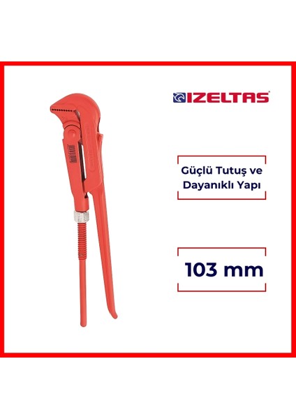 Izeltaş Maşalı Boru Anahtarı, 3" (103 Mm), Güçlü Tutuş, Dayanıklı Yapı