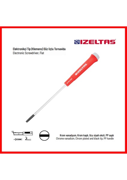 Elektronikçi Tip Klemens Tornavida, Düz 3x80mm, Hassas İşçilik fırsatları