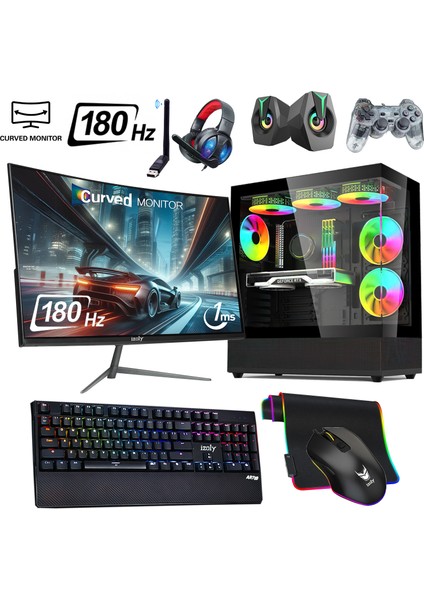 Night City I7 12700F 32GB Ddr4 Ram 1tb Nvme SSD RTX4060 8gb 24" 180Hz 240MM Sıvı Soğutma Oyuncu Masaüstü Bilgisayarı