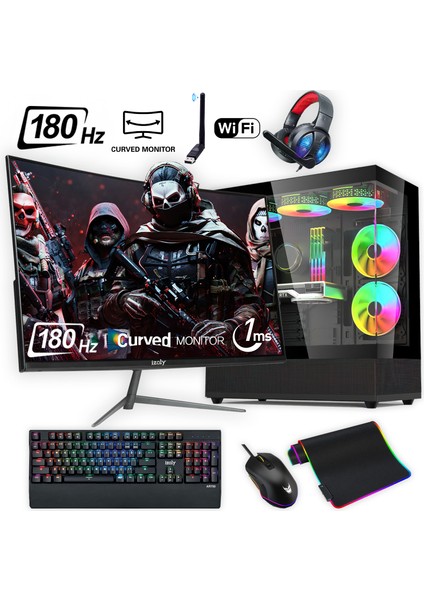 Ventus 502 x I5-10400F 32GB 512GB M.2 Nvme Rtx 3060 8gb 24" 180 Hz Oyuncu Masaüstü Bilgisayarı