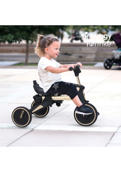 6in1 Funtrike Bej 3 Tekerlekli Bebek Bisikleti |ebeveyn Kontrollü, Katlanabilir ve Denge Modlu