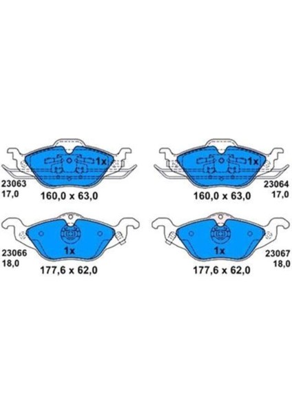 0986424456 0986TB2044 Ön Balata Astra G 1.2-1.4-1.6-1.7d-1.8-2.0d 98-05 Zafıra 1.8-2.