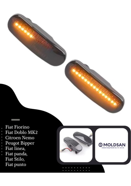 Fiat Fiorino - Doblo Mk2 -Citroen Nemo - Pejo Bipper Animasyonlu kayar LED Sinyal