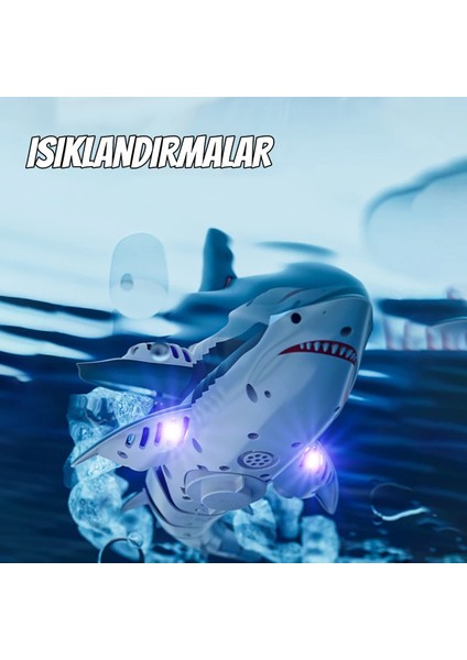 Hd Kameralı Suda Yüzen Köpekbalığı 2.4ghz Uzaktan Kumandalı Köpekbalığı Oyuncak Rc Shark Boat Su Püskürtmeli modelleri