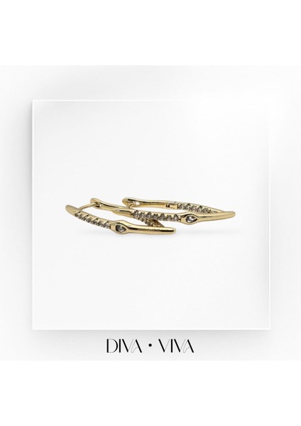 - Vıp 14K Damla Taş Detaylı Lades Kadın - Ladès Küpe