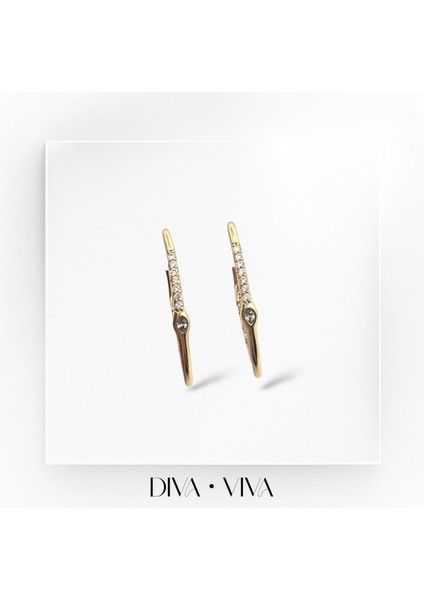 - Vıp 14K Damla Taş Detaylı Lades Kadın - Ladès Küpe modelleri