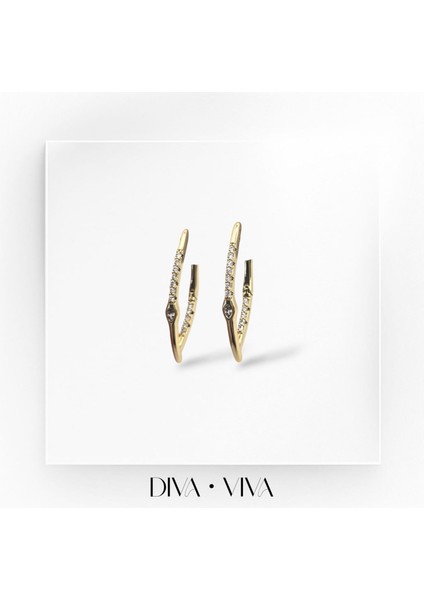 - Vıp 14K Damla Taş Detaylı Lades Kadın - Ladès Küpe fırsatları