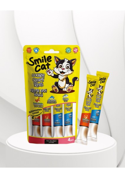 Cat Kedi Krema Ödülü Mix Ton-Somon /tavuk 4*12 gr