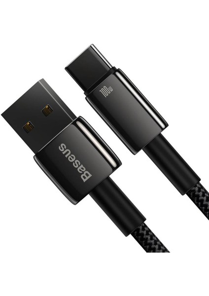 Tungsten Gold Hızlı Şarj Data Kablosu USB To Type-C 100W 2m Siyah