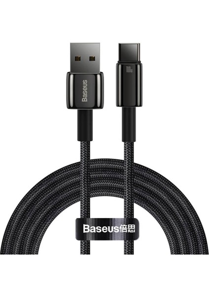 Tungsten Gold Hızlı Şarj Data Kablosu USB To Type-C 100W 2m Siyah