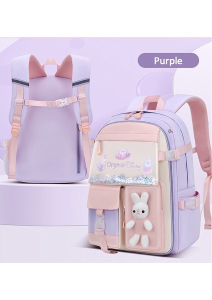 Kore Tarzı Su Geçirmez Büyük Kapasiteli Ilkokul Sırt Çantası Mor fırsatları