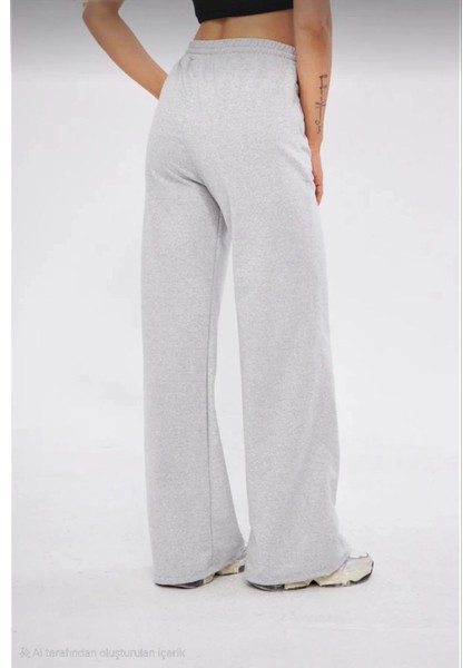 Iki Iplik Bol Paça Eşofman Pantalon - Gri