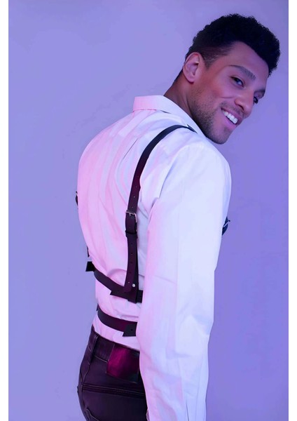 Şık Erkek Deri Göğüs Harness M