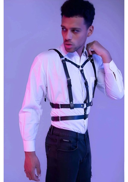 Şık Erkek Deri Göğüs Harness M modelleri