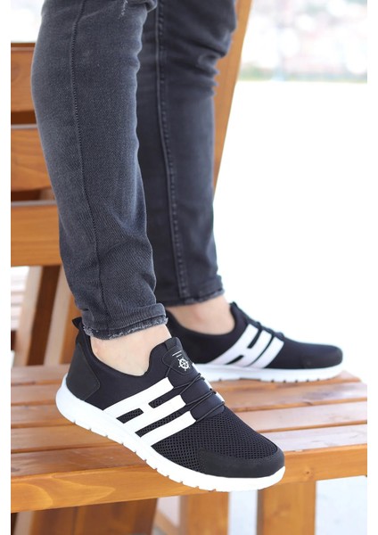 Yamal Erkek Siyah Beyaz Garantili Günlük Rahat Kolay Giyilebilir Hafif Taban Yürüyüş Spor Ayakkabı YAMAL-5937 fiyatları