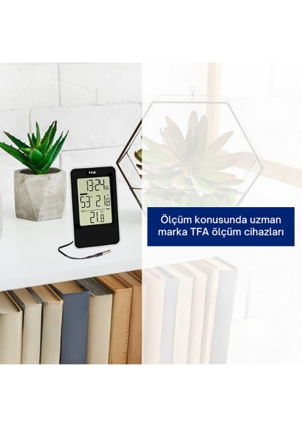 Dijital Sıcaklık ve Nem Göstergesi – Kablolu Dış Sıcaklık Sensörlü, Iç Dış Ortam Ölçer, Yüksek Hassasiyetli Termometre | Tfa 30.5048.01 fırsatları