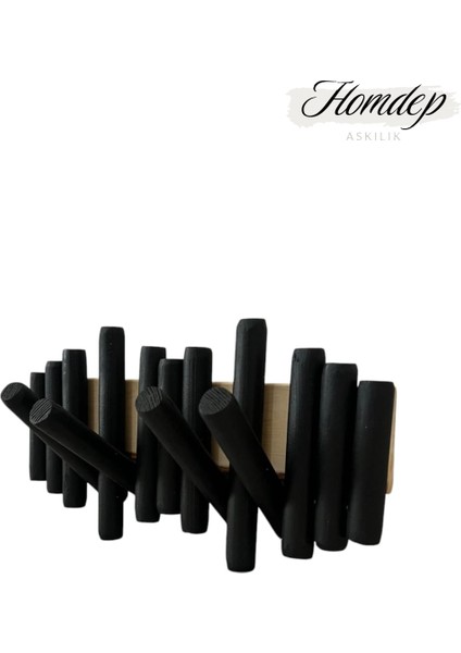 Duvar Askılığı Elbise Askılığı Portmanto Duvara Monte Askılık Bohem Model Siyah