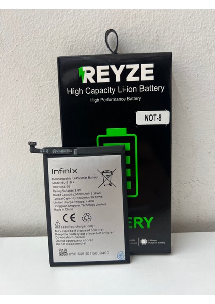 Reyze Infinix Not-8 BL-51BX Batarya