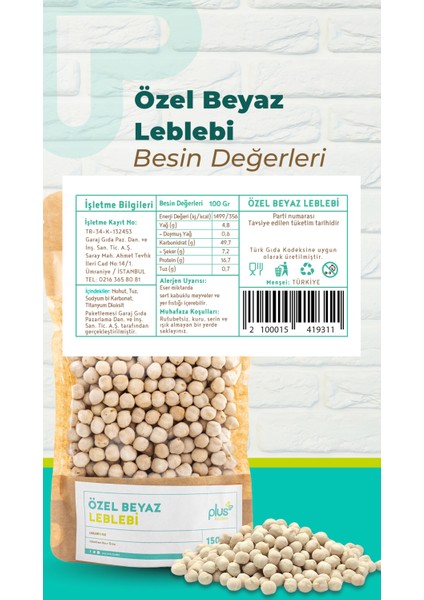 Özel Beyaz Leblebi fiyatları