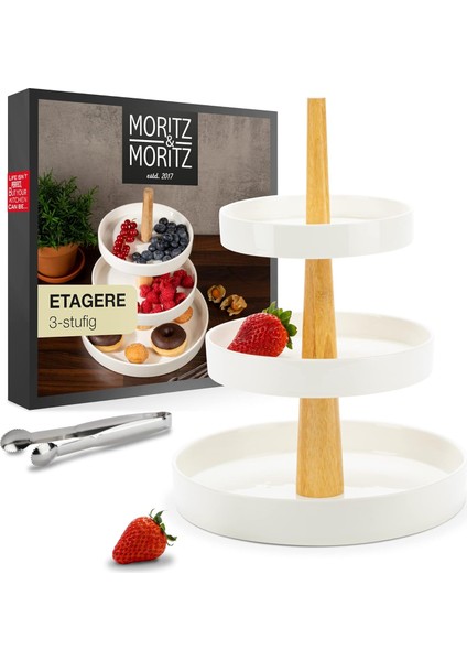 3 Katlı Porselen Meyve Katı