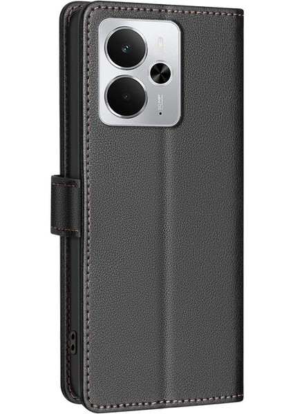 Litchi Doku Rfıd Pu Kılıf Realme 14 5g Global (Yurt Dışından)