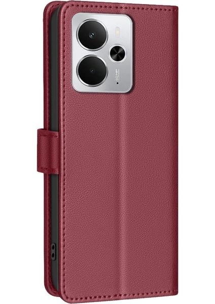 Litchi Doku Rfıd Pu Kılıf Realme 14 5g Global (Yurt Dışından)