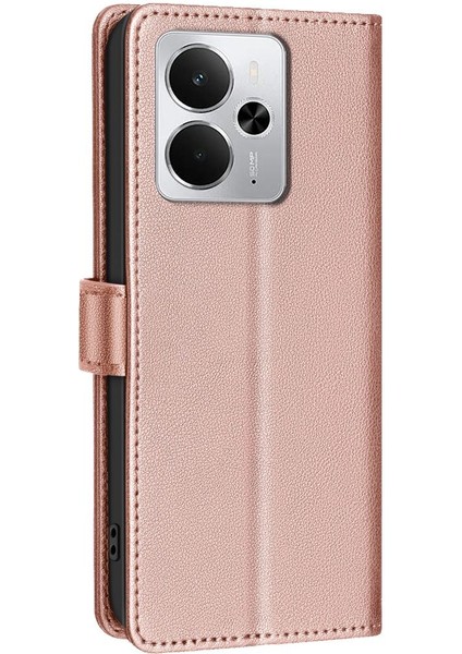 Litchi Doku Rfıd Pu Kılıf Realme 14 5g Global (Yurt Dışından)