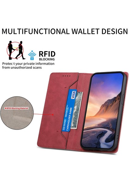 Realme 14 Pro Için Manyetik Rfıd Pu Kılıf (Yurt Dışından)