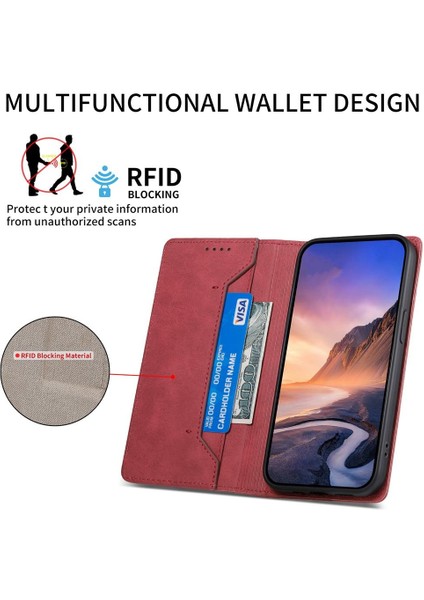 Realme 13+ Için Manyetik Rfıd Pu Kılıf (Yurt Dışından)