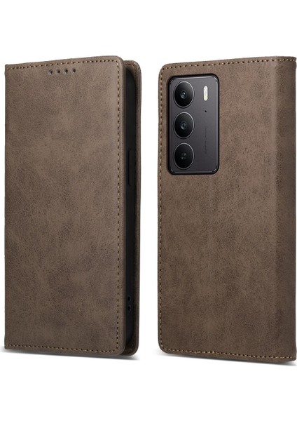 Realme C75 / Realme 14X Için Manyetik Rfıd Pu Kılıf (Yurt Dışından)