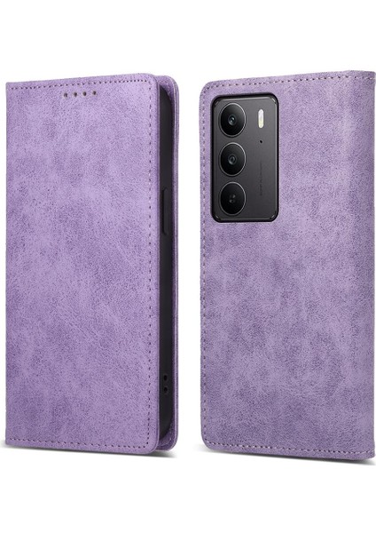 Realme C75 / Realme 14X Için Manyetik Rfıd Pu Kılıf (Yurt Dışından)