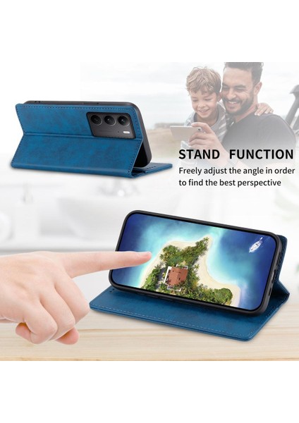 Realme C75 / Realme 14X Için Manyetik Rfıd Pu Kılıf (Yurt Dışından)