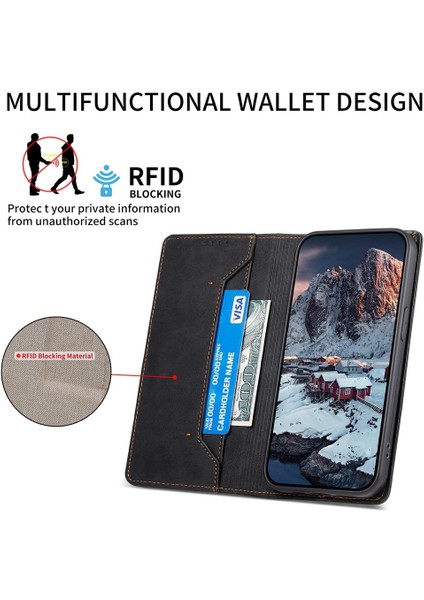 Realme 14 Pro Için Manyetik Rfıd Pu Kılıf (Yurt Dışından) modelleri
