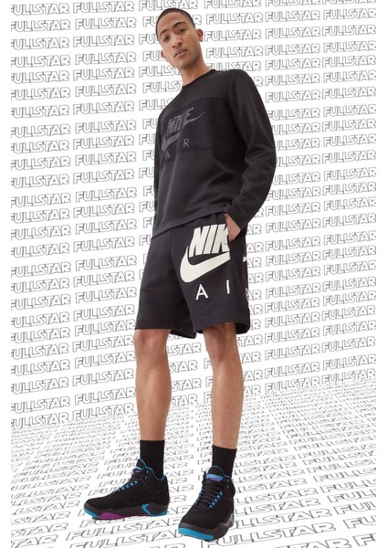 Sportswear Air French Terry Short Kalın Pamuklu Siyah Erkek Şort fiyatları