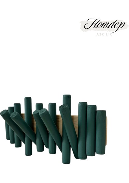 Duvar Askılığı Elbise Askılığı Portmanto Duvara Monte Askılık Iskandinav Model Yeşil