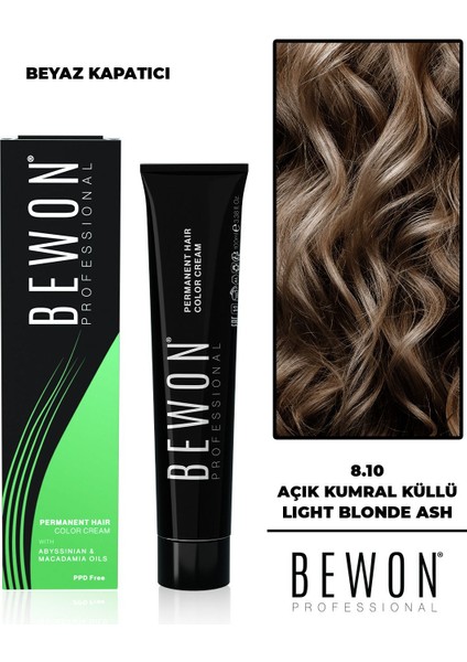 Saç Boyası - Açık Kumral Küllü - Beyaz Kapatıcı 8.10