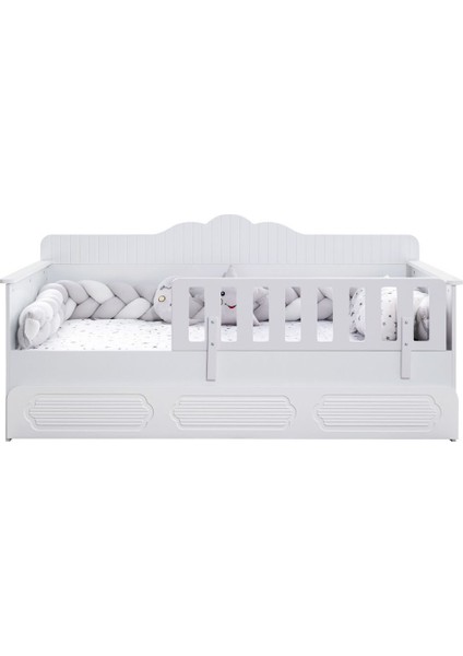 Yavrulu Karyola, Flower Yavrulu Montessori Karyola - Beyaz + 2 Adet Comfort Yatak