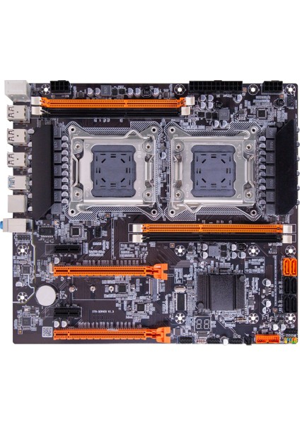 X79-8D Sata Ddr3 1866 Mhz USB 3.0 Ses G.lan LGA2011 Çift Işlemcili Anakart