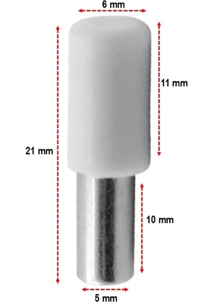 Plastik Başlı Metal Raf Pimi (10 Adet)