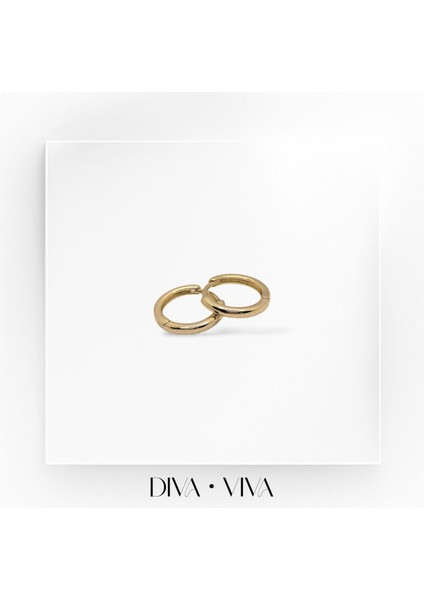 Divaviva - Vıp 14K Bombeli Halka Kadın - Lina Hoop Küpe