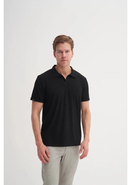 Cazador Polo Yaka Regular Fit Örme Dokulu Tişört