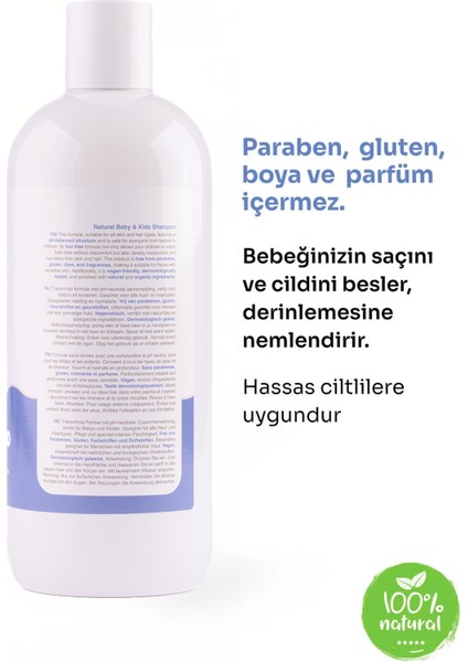 Göz Yakmayan Doğal İçerikli Bebek ve Çocuk Şampuanı 400 ml