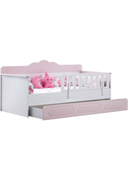 Yavrulu Karyola, Flower Yavrulu Montessori Karyola - Pembe + 1 Adet Comfort Yatak