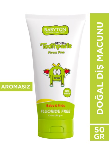 Aromasız Doğal Diş Macunu Florürsüz 50 gr