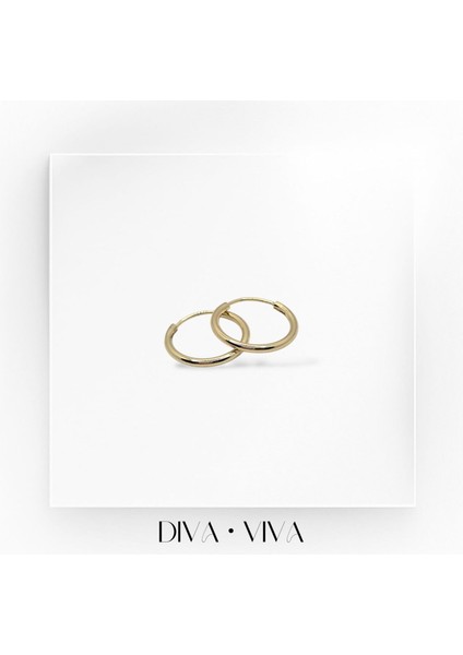 Divaviva - Vıp 14K Ince Halka Kadın - Ellara Loop Küpe