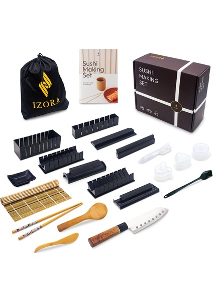 Sushi Yapma Seti, Bambu Kalıplı, Sashimi Bıçaklı, Başlangıç Kılavuzlu