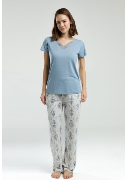 3257 Kadın Kısa Kol Pijama Takımı