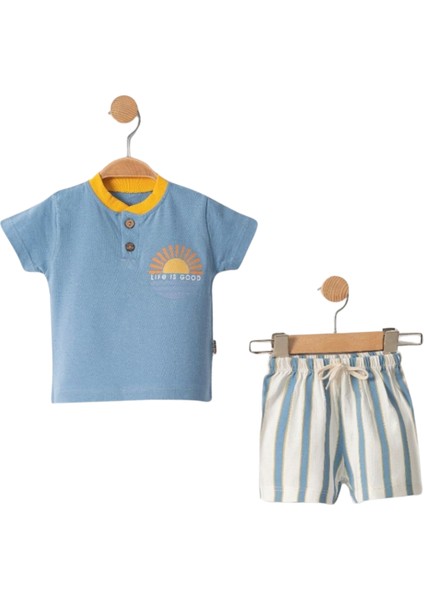 Güneş Baskılı Şortlu Erkek Takım