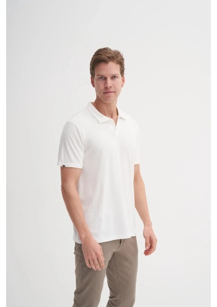 Cazador Polo Yaka Regular Fit Örme Dokulu Tişört